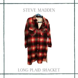 Steve Madden Long Plaid Shacket